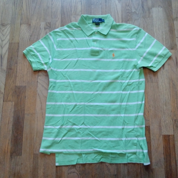 Polo by Ralph Lauren Lime Green Polo Shirt Polo Striped Men's Medium / Large - Picture 7 of 7